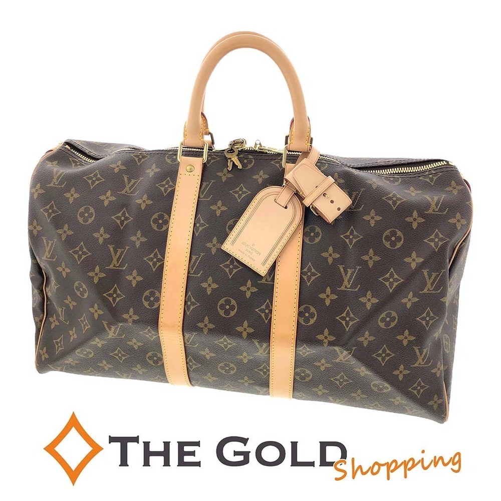 Louis Vuitton Keepall Monogram Canvas Travel Bag Brown
